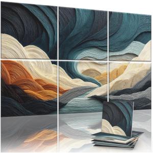 6 Pack Sound Absorbing Panels 72x48 Inch Decorative Acoustic Panels Acoustic Wall Panels for Home Office Studio Quick and Easy Setup (Fiberfield)
