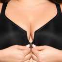 Glamorise Women's Plus Size Wonderwire Posture Back Bra Underwire #9265 (40G, Black)