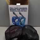 QingSong Full Face Snorkel Mask for Adults, Snorkeling Gear with Camera Mount, 180 Degree Panoramic View Snorkel Set Anti-Fog Anti-Leak (Small-Medium, 2 Pack - Black+Pink)