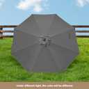 HealSmart 9ft Patio Umbrella with Push Button Tilt/Crank, Outdoor Table Market Yard Umbrella with 8 Sturdy Ribs for Garden, Backyard, Deck, Pool, Grey