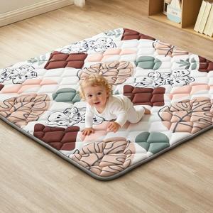 Baby Play Mat 50x50inch, Non-Slip Baby Mat for Floor, Soft Thicker, Portable Playmat, Crawling Mat for Babies, Toddlers & Infants to Play and LearnBoho