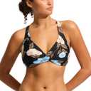 Seafolly Women's F Cup Wrap Front Bikini Top Swimsuit (Black)