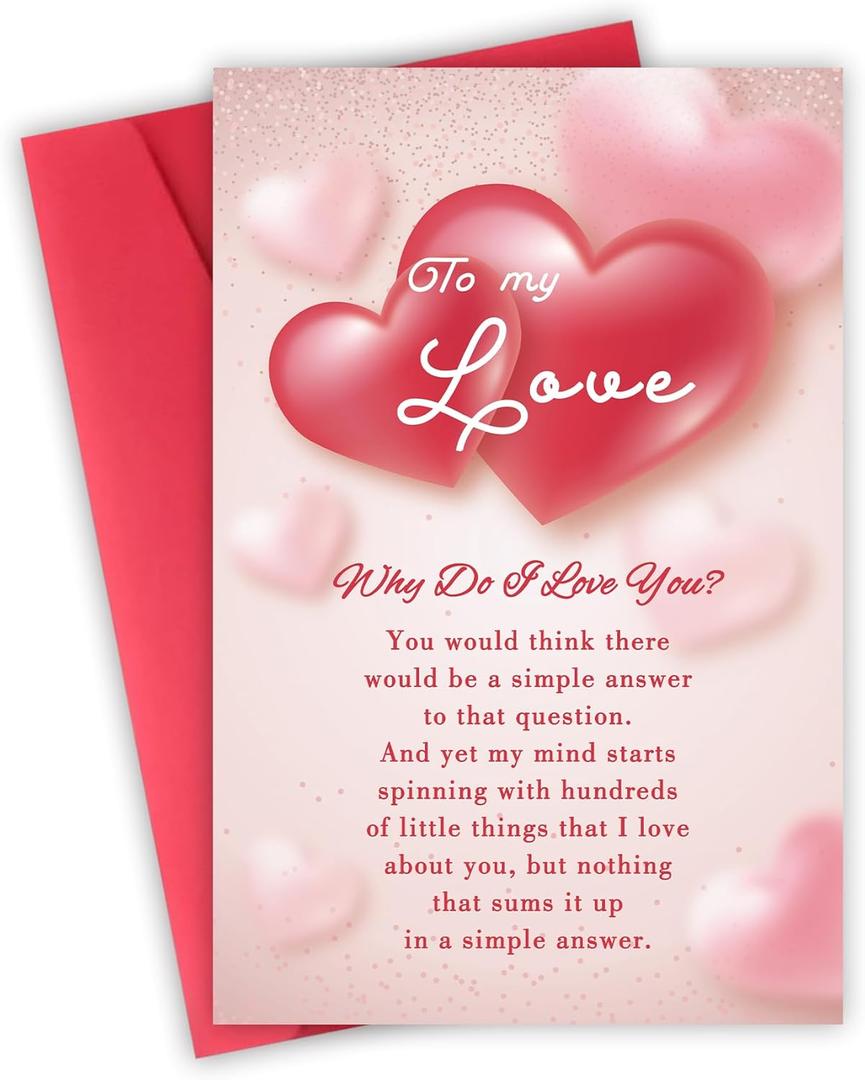 3 x Romantic Valentines Day Cards Gift for Him Her, Valentines Day Card Gifts for Husband Wife Boyfriend Girlfriend, Sweet Valentines Day Cards. (V2529)