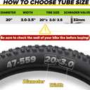 2 Pack 20x3 Fat Tire Bike Inner Tubes, 20" Fat Bike Tubes 20 X 3.0/3.50 AV Schrader Valve with 2 Tire Levers, Inner Tube Compatible with 20X3.0 20 X 3.30 20 X 3.5 for Road/Mountain/E Bike by Hydencamm