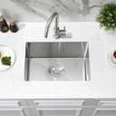 22 Inch Undermount Kitchen Sink, 22x16 Undermount Stainless Steel Utility Laundry Sinks 18 Gauge Handmade 8" Deep Single Bowl Kitchen Bar Sink with Basket Strainer