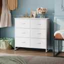 WLIVE Dresser for Bedroom with 6 Drawers, White