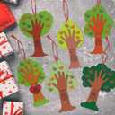 Menkxi 30 Sets Valentine's Day Crafts Thumbprint Heart Tree DIY Poem Sign Craft for Kids Art Project Family Activity School Classroom Valentine Party Decoration, 6 Style