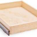 Mulush 26''W x 21''D x 3''H Pull Out Cabinet Drawer Soft Close Slide Out Wood Organizer for Kitchen, Finished, Bottom and Side Assembly (Wood Drawer Part Width is 25inch)