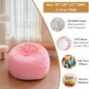 XeGe Kids Soft Fluffy Faux Fur Bean Bag Chair Cover(No Filler), Pink, Small