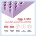 Best Price Mattress 3 Inch Egg Crate Memory Foam Mattress Topper with Soothing Lavender Infusion, CertiPUR-US Certified, Dorm Essentials, Twin