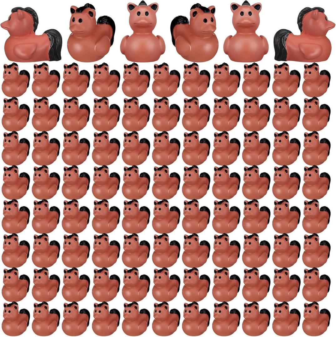 100 Pcs Mini Resin Horse Ducks Tiny Horse Duck Figurines for Safari Animal Miniature Landscape Garden Accessories Dollhouse Birthday Party Favors