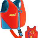 Kids Swim Vest with Crotch Strap - Neoprene Swim Trainer Vest for Toddlers, Boys & Girls Swim Trainer with Adjustable Straps, S