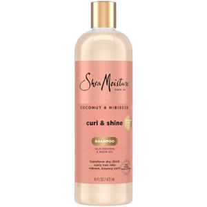SheaMoisture Coconut & Hibiscus Curl & Shine Shampoo for Bouncy Curls, Frizz Control, 16 Oz