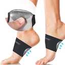 Copper Arch Support - Plantar Fasciitis Relief Arch Supports Bands/Sleeves with Gel Pads, Flat Feet Pain Relief,Men Women 1 Pair Black (S (Men 4.5-7.5/Women 5.5-8.5))