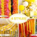 PartyWoo Yellow Crepe Paper Streamers 6pcs 492ft Pack of Yellow Crepe Paper Streamers for Easter Baby Shower Engagement Wedding Sunflower Graduation Bee Summer Luau Theme Birthday Party Decorations