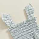 Infant Kids Summer Clothes Toddler Baby Girl Romper Jumpsuit Overall Pants Plaid Sleeveless Ruffle Halter One Piece Outfit (Green)