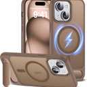 Compatible with iPhone 14 Pro Case [Compatible with Mag-Safe][Adjustable Kickstand][Military Grade Drop Protection] Translucent Phone Case for iPhone 14 Pro,Desert Gold