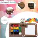 2026 New Watercolor Kit, Mini Watercolor Paint Set, Pocket Watercolor Set with Paint, Brush,bag, Sketchbook & Copper Clip, Travel Kit for Beginners, Artists & Painting Enthusiasts(Walnu -15 Grids)