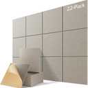 22 Pack Self Adhesive Acoustic Panels, 12" X 12" X 0.4" High Density Sound Proof Foam Panels for Walls, Soundproof Wall Panels for Home & Office (Camel)