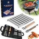 7 Roller Stainless Steel Hot Dog Roller Grill  Large Size for 6 Hot Dogs, Indoor & Outdoor Use, Perfect for Sausages, Kebabs and Hot Dogs. Dishwasher Safe