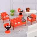 4 x 10-Piece Mini Luminous Elf Fairy Garden Accessories Set - Mysterious Black Briquettes Figurines for Bonsai Craft & Micro Landscape Gnomes Garden Magic, Enchanting Outdoor Patio Lawn Yard Decoration