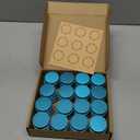0.5 oz Screw Top Aluminum Tin Jar with Screw Lid and Blank Labels (Lake Blue - Pack of 32)