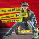 SUNDERWELL Electric Hoverboard for Kids with Flashing Wheels, Dual 200W Motors Hover Board with 6.5" All Terrain Tire, 6 Miles Max Range, Self Balancing Scooter Supports Up to 165 lbs (Gold)