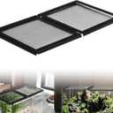 Screen Cover with Hinged Door Compatible with 10, 15 High, 20 X-Tall Gallon Aquariums/Terra Terrarium & Other Glass Tanks - Reduce The Risk of Pet Escape, Ensure Smooth Ventilation