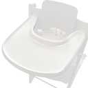 Baby High Chair Tray Compatible with Stokke Tripp Trapp Chair (V2 and Beyond) with Smooth Surface and Strong Suction Power Made of Food-Safe Plastic (BPA BPS BPF Lead Phthalate Free) - White