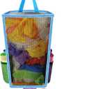 Trash Bags Holder,Plastic Bag Holder,Large Capacity Grocery Bags Holder,Shopping Bags Storage,Garbage Bag Holder,Breathable Mesh Small Trash Bag Organizer Dispenser (Blue)