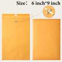 Ctosree 600 Pcs Manilla Envelopes Clasp Envelopes Bulk Brown Kraft Catalog Letter with Clasp Closure and Gummed Seal 28lb Heavyweight Paper (6 x 9 Inch)