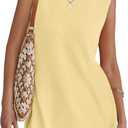 NENONA Women's Summer Sleeveless Sweater Lounge Sets Casual Loose Fit Tunic Tops and Shorts 2 Piece Beach Vacation Outfits (Yellow, M)