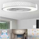 Koopala Ceiling Fans with Lights, 20 inch Low Profile Ceiling Fan with Light and Remote Control, Flush Mount, Noiseless, 6 Speeds, Dimmable, Night Light Mode, Timing & Washable for Bedroom