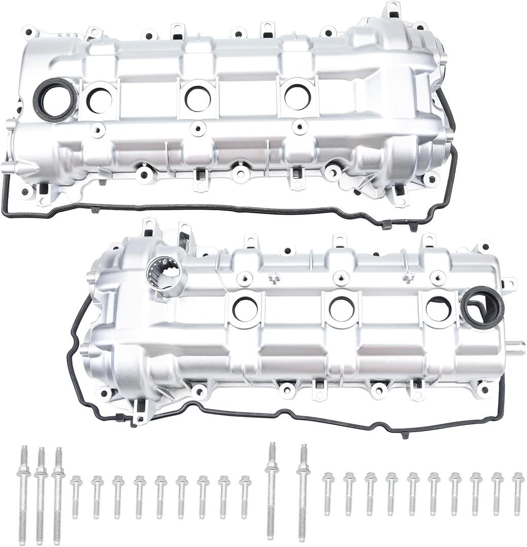 Aluminum Valve Cover Set Compatible with 2011-2022 Dodge Grand Caravan Journey Jeep Grand Cherokee Wrangler Chrysler Town Country RAM 3.2L 3.6L V6 264-938 05184069AN, Right Side & Left Side