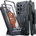 FNTCASE for Samsung Galaxy S26-Ultra Case: [2 Front Frames] [Built-in Screen Protector] [Belt Clip Holster & Kickstand] [Military-Grade Protection] Heavy Duty Full Body Shockproof Rugged Cover Black