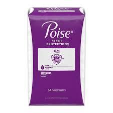 Poise Incontinence & Postpartum Pads for Bladder Leaks, 4 Drop Moderate Absorbency, Long Length, 108 Count,
