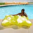 SLOOSH 60" Inflatable Gummy Bear Pool Floats - Fun Floaties Swimming Pool Float Toys Party Decorations, Beach Vacation Essentials Lounge Water Raft Cute Birthday Party Decor
