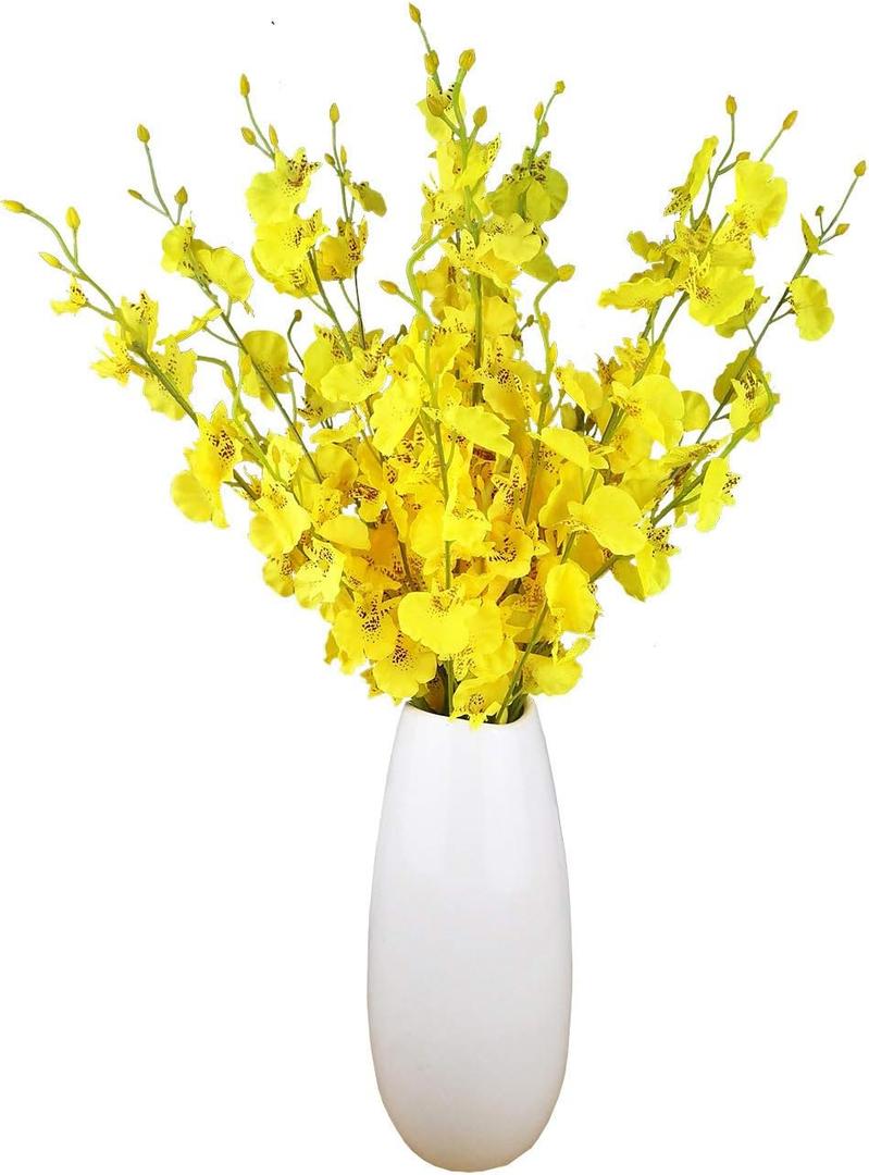 Artificial Flowers Orchids Silk Fake Flowers in Bulk, 10 Pcs (Each 20''), for Wedding Festive Party Home Office Decoration, Not Include Vase