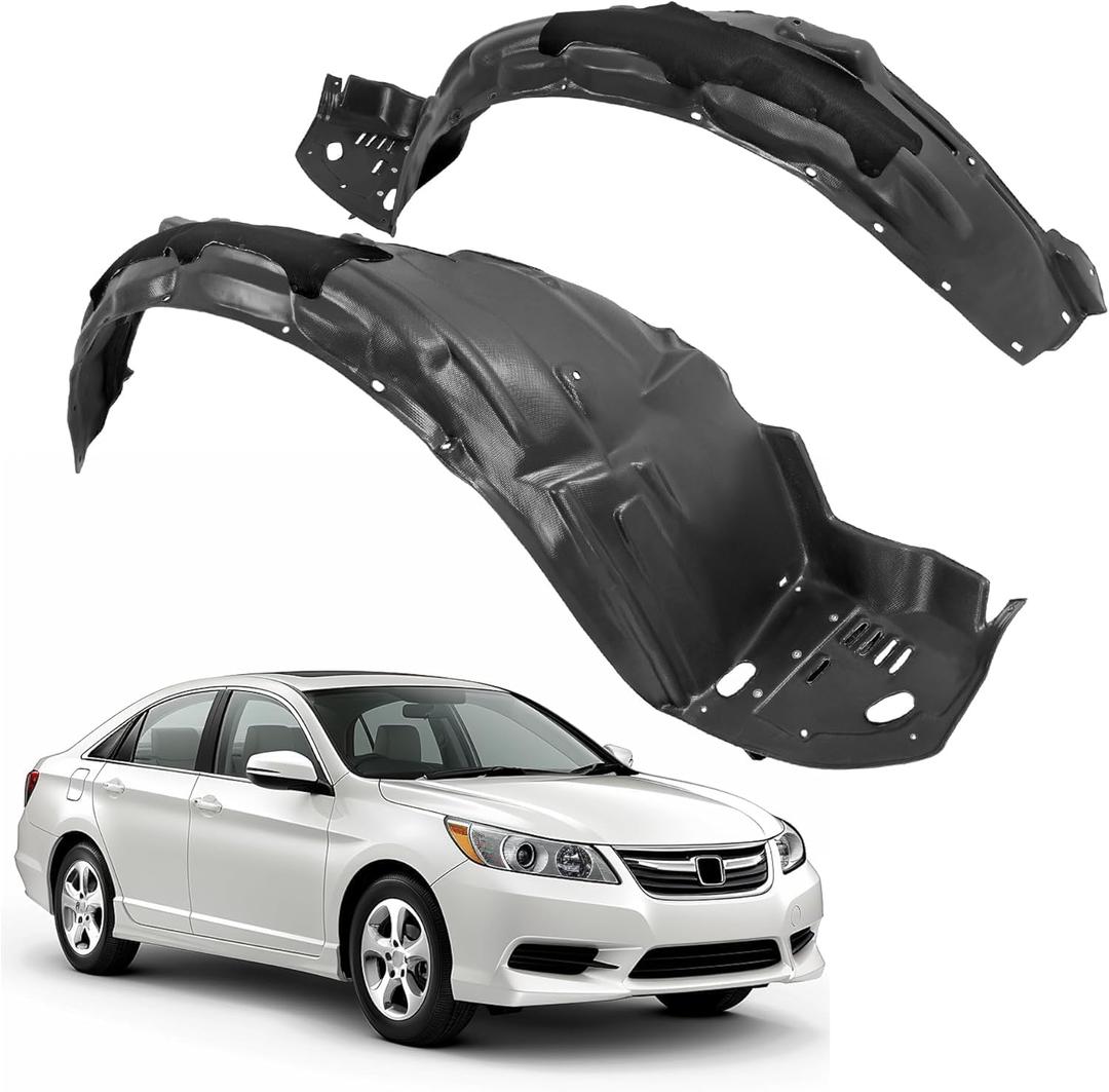 ECOTRIC Front Fender Liner Compatible with 2008-2012 Honda Accord Sedan W/Insulation Foam Replace for HO1249138 HO1248138 74100TA5A00 74150TA5A00 Inner Wheel Liner Splash Driver & Passenger Side