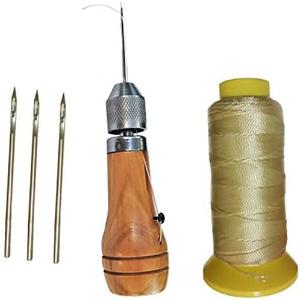 Swift Stitch Hand Sewing Awl Kit Leather Canvas Repair Saddles Coat Seat (Non-Waxed Beige Thread) Swift Stitch Hand Sewing Awl Kit Leather Canvas Repair Saddles Coat Seat (Non-Waxed Beige Thread)
