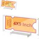 Acrylic Ticket Stub Holder with Base 4x9 Inch Clear Ticket Stub Display Ticket Stub Organizer Double-Sided Ticket Protector Paper Currency Holder for Display and Protect Movie Concert Show Play Ticket