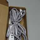 Flat Plug Extension Cord 20 FT with 4 AC Outlets 3 USB Ports (5V/3.4A 17W), 20Ft Long Braided Cord for Home Office College Dorm