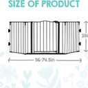 Regalo Safety 56-74.5" Super Wide Baby Gate for Doorways & Open Spaces, Wall Mounted Configurable Safety Gate with Walk-Through Door for Babies, Toddlers & Pets, Black