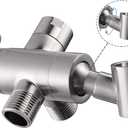 Shower Arm Diverter with Handshower Mount, G1/2 Brass Shower Diverter Valve Bathroom Universal Shower System Replacement for Handheld Shower and Fixed Shower Head, Brushed Nickel