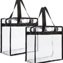 Juvale Clear Stadium Approved Bags - 12x6x12 Large Transparent Tote Bags with Zippers and Handles