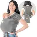 KeaBabies Baby Wrap Carrier Ring Sling - Easy to Wear, Adjustable D-Lite Baby Carrier Newborn to Toddler, Infant Carrying Shirt, Hands Free Bonding, Breathable Fabric Wearing Wrap (Graphite)