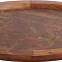Deco 79 Wood Living Room Decor Tray Large Oval Ottoman Tray with Scroll Metal Handles, Serving Tray 29" x 19" x 4", Brown
