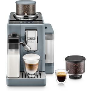 De'Longhi Rivelia Automatic Espresso Machine, Grinder & Frother, Easy Bean Switching, Pebble Gray