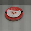 Cholemy 80 Pcs Christmas Disposable Plates Bulk Paper Santa Dinner Plates for Xmas Party Family Festive Holiday Party Supplies, 7 Inch & 9 Inch