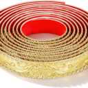 1.42 Inch x 16.4 Feet Champagne Gold Flexible Wall Trim, Self-Adhesive Peel and Stick Crown Molding Trim for Ceiling, Cabinet Border, Mirror Frame Trims Home Decor